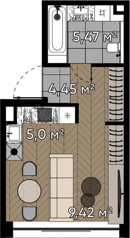 1-BD Apartment Sale, 24.34平方米 at Kvartal Serebryany Bor, Berzarina Street, Moscow, Russia #1 1-BD Apartment Sale, 24.34平方米 at Kvartal Serebryany Bor, Berzarina Street, Moscow, Russia #1
