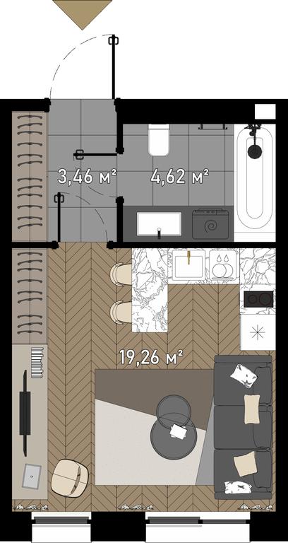 1-BD Apartment Sale, 28.7 sq. m. at Zorge 9, Zorge Street, 9к1, Moscow, Russia #1 1-BD Apartment Sale, 28.7 sq. m. at Zorge 9, Zorge Street, 9к1, Moscow, Russia #1