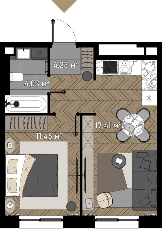 2-BD Apartment Sale, 38.7 sq. m. at Zorge 9, Zorge Street, 9к1, Moscow, Russia #1