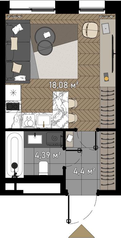 1-BD Apartment Sale, 26.7 sq. m. at Zorge 9, Zorge Street, 9к1, Moscow, Russia #1