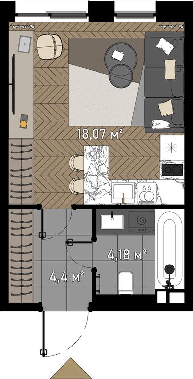 1-BD Apartment Sale, 27.4 sq. m. at Zorge 9, Zorge Street, 9к1, Moscow, Russia #1 1-BD Apartment Sale, 27.4 sq. m. at Zorge 9, Zorge Street, 9к1, Moscow, Russia #1