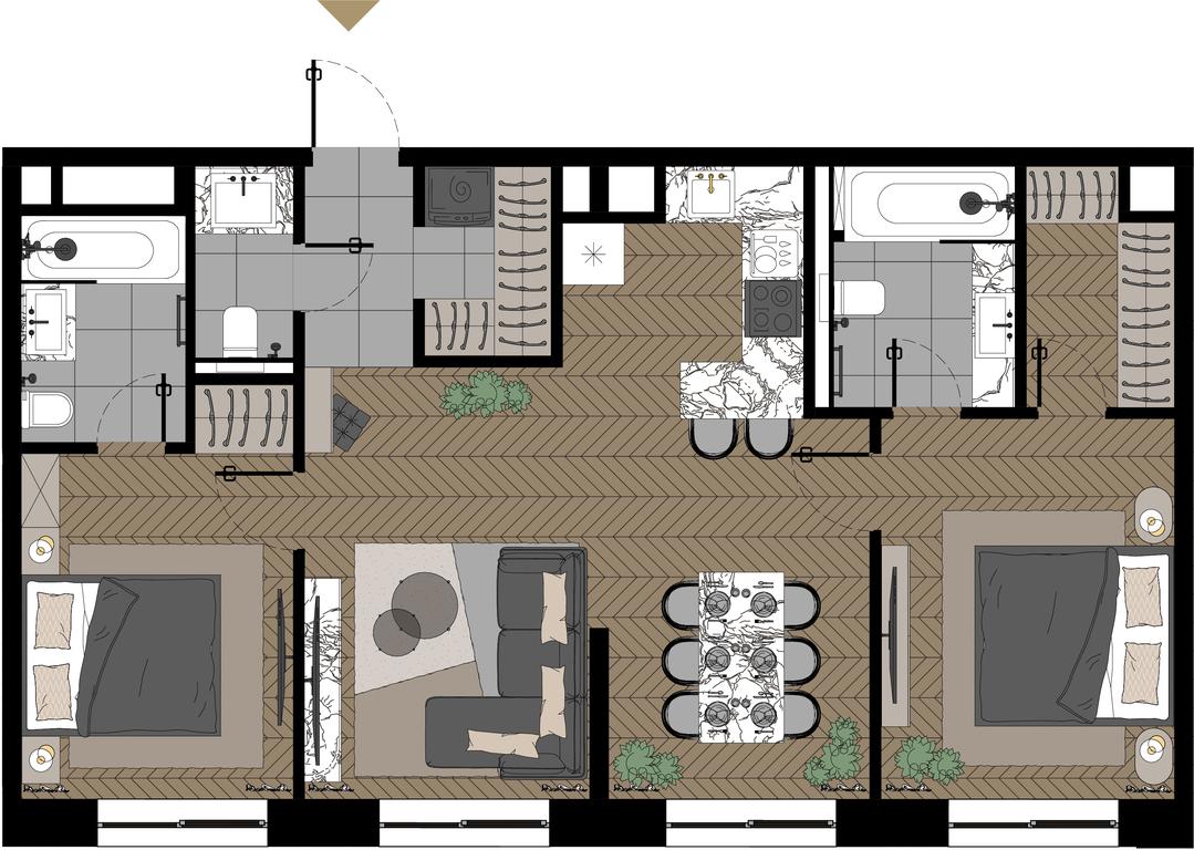 3-BD Apartment Sale, 77.8平方米 at Zorge 9, Zorge Street, 9к1, Moscow, Russia #1