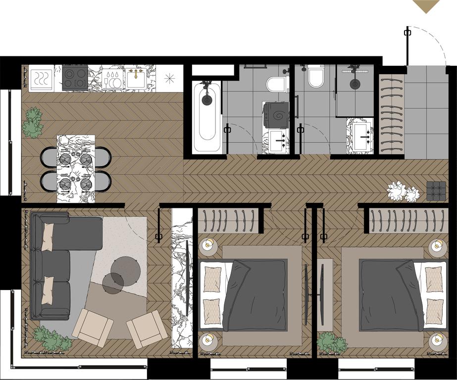 4-BD Apartment Sale, 67.2 sq. m. at Zorge 9, Zorge Street, 9к1, Moscow, Russia #1
