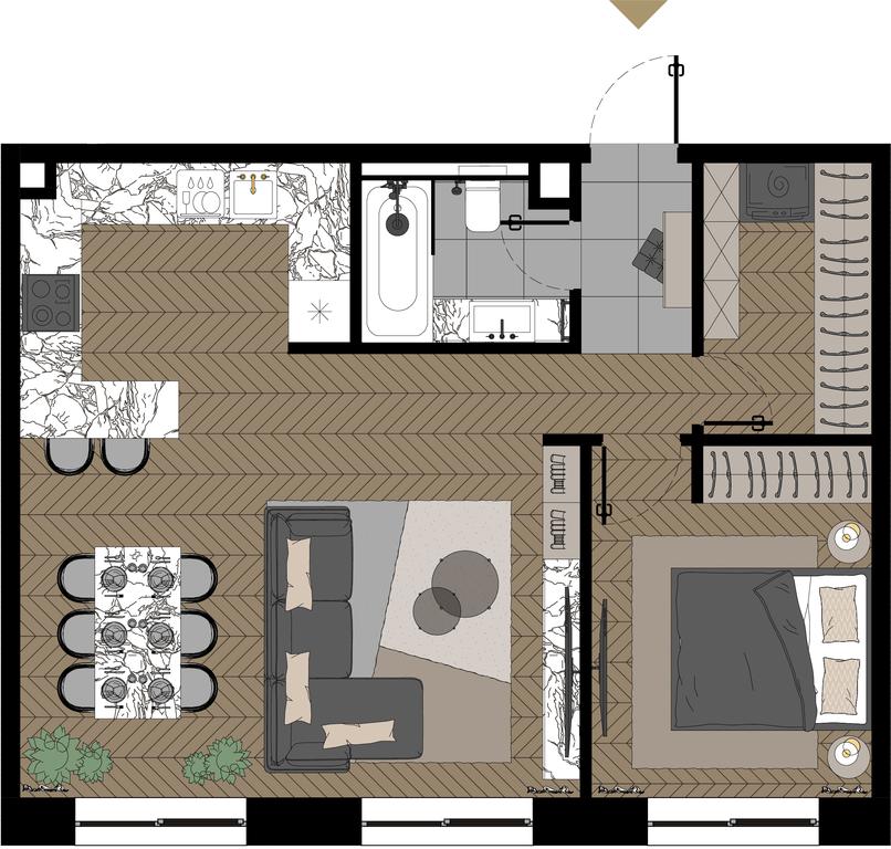 2-BD Apartment Sale, 58.3 sq. m. at Zorge 9, Zorge Street, 9к1, Moscow, Russia #1 2-BD Apartment Sale, 58.3 sq. m. at Zorge 9, Zorge Street, 9к1, Moscow, Russia #1