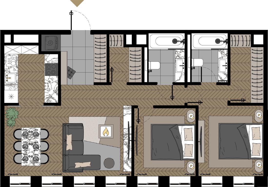 3-BD Apartment Sale, 77.1平方米 at Zorge 9, Zorge Street, 9к1, Moscow, Russia #1 3-BD Apartment Sale, 77.1平方米 at Zorge 9, Zorge Street, 9к1, Moscow, Russia #1