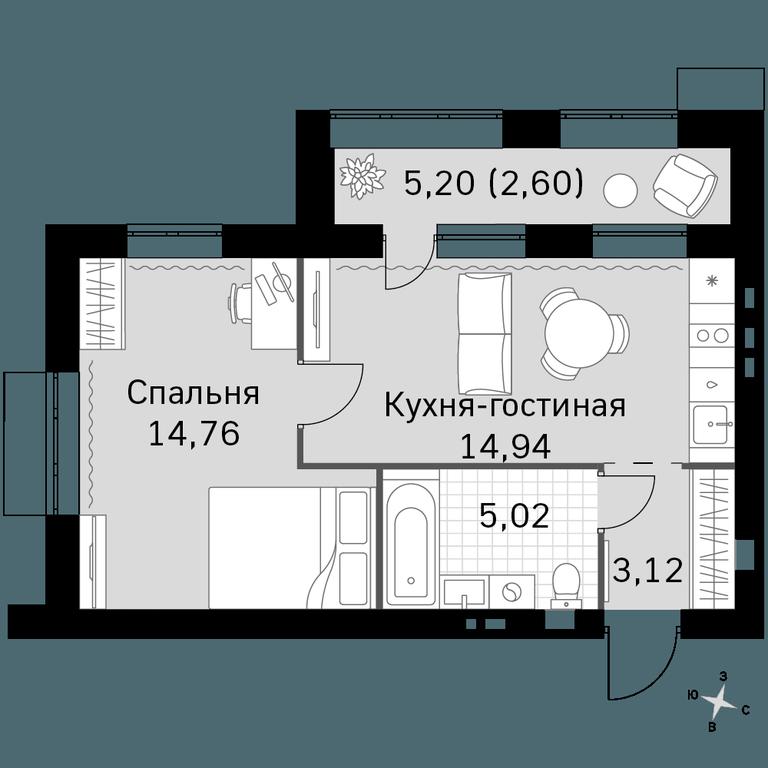 1-BD Apartment Sale, 40.44 sq. m. at Zhavoronki Club, zhiloy kompleks Akkord Smart-kvartal, Mitkino Village, Odintsovskiy City District, Moscow Region, Russia #1 1-BD Apartment Sale, 40.44 sq. m. at Zhavoronki Club, zhiloy kompleks Akkord Smart-kvartal, Mitkino Village, Odintsovskiy City District, Moscow Region, Russia #1