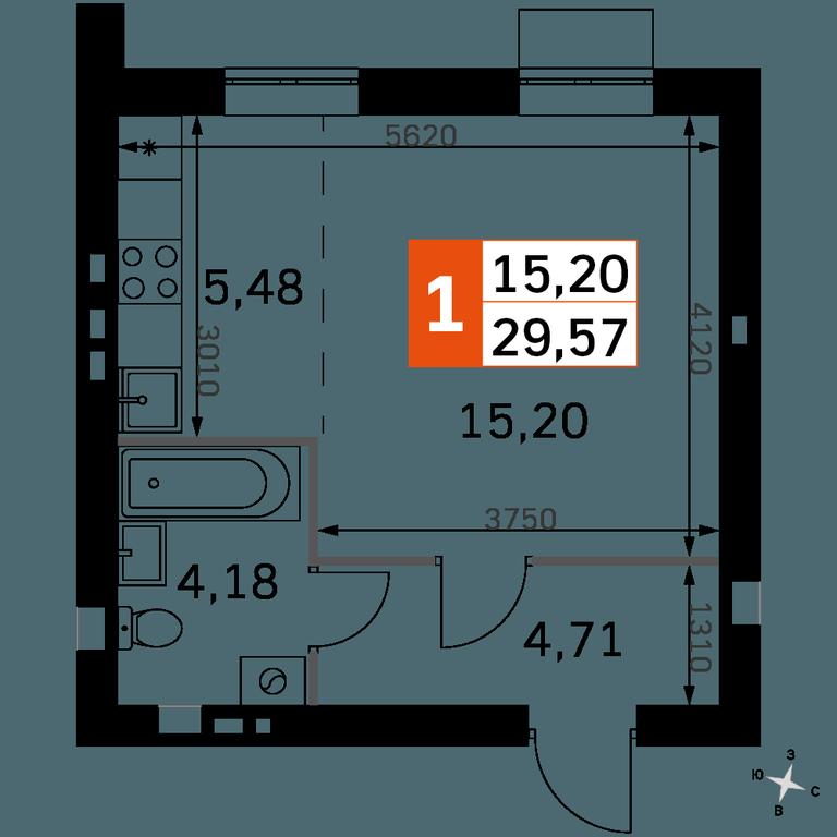 Apartment Sale, 29.57 sq. m. at Zhavoronki Club, zhiloy kompleks Akkord Smart-kvartal, Mitkino Village, Odintsovskiy City District, Moscow Region, Russia #2 Apartment Sale, 29.57 sq. m. at Zhavoronki Club, zhiloy kompleks Akkord Smart-kvartal, Mitkino Village, Odintsovskiy City District, Moscow Region, Russia #2