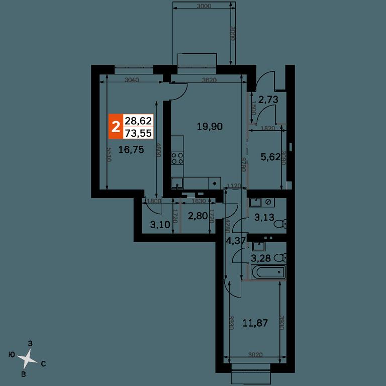 2-BD Apartment Sale, 73.55 sq. m. at Zhavoronki Club, zhiloy kompleks Akkord Smart-kvartal, Mitkino Village, Odintsovskiy City District, Moscow Region, Russia #2 2-BD Apartment Sale, 73.55 sq. m. at Zhavoronki Club, zhiloy kompleks Akkord Smart-kvartal, Mitkino Village, Odintsovskiy City District, Moscow Region, Russia #2