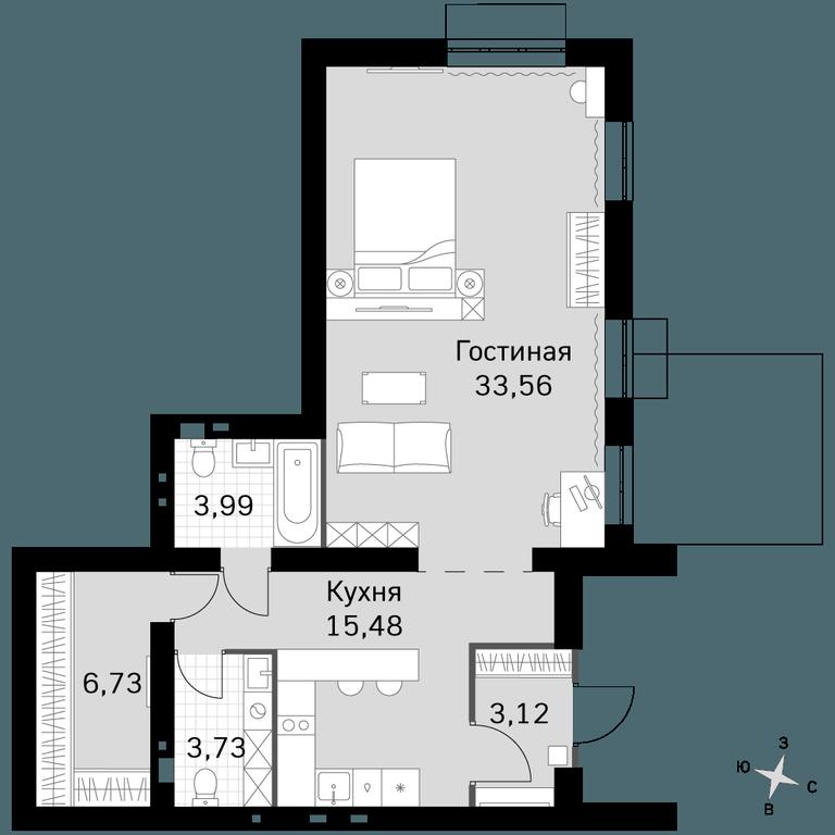2-BD Apartment Sale, 66.61 sq. m. at Zhavoronki Club, zhiloy kompleks Akkord Smart-kvartal, Mitkino Village, Odintsovskiy City District, Moscow Region, Russia #1 2-BD Apartment Sale, 66.61 sq. m. at Zhavoronki Club, zhiloy kompleks Akkord Smart-kvartal, Mitkino Village, Odintsovskiy City District, Moscow Region, Russia #1