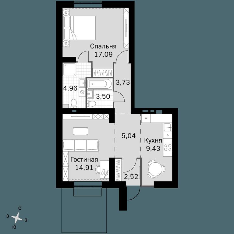 2-BD Apartment Sale, 61.18 sq. m. at Zhavoronki Club, zhiloy kompleks Akkord Smart-kvartal, Mitkino Village, Odintsovskiy City District, Moscow Region, Russia #1 2-BD Apartment Sale, 61.18 sq. m. at Zhavoronki Club, zhiloy kompleks Akkord Smart-kvartal, Mitkino Village, Odintsovskiy City District, Moscow Region, Russia #1