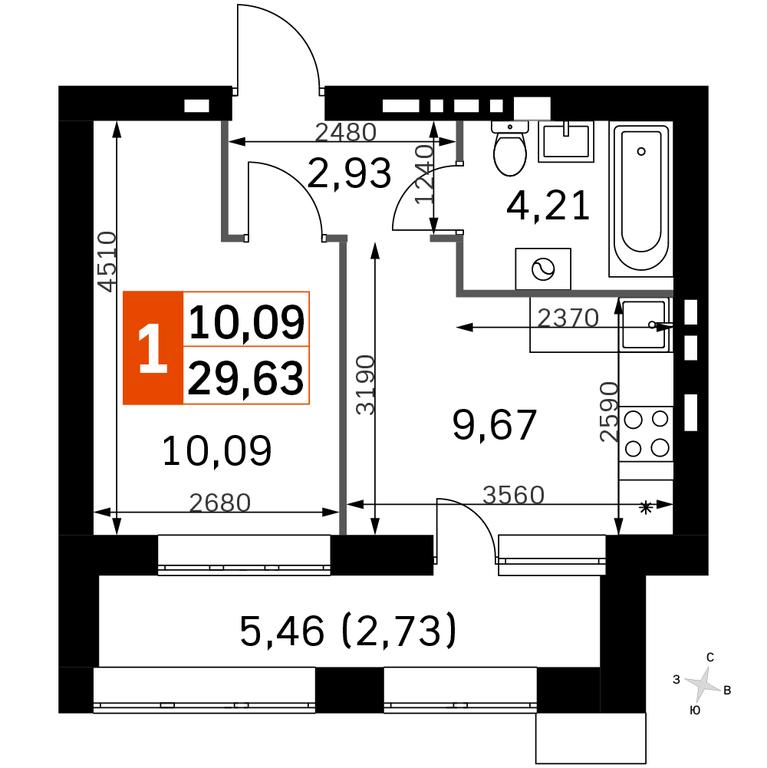 1-BD Apartment Sale, 29.63平方米 at Zhavoronki Club, zhiloy kompleks Akkord Smart-kvartal, Mitkino Village, Odintsovskiy City District, Moscow Region, Russia #2 1-BD Apartment Sale, 29.63平方米 at Zhavoronki Club, zhiloy kompleks Akkord Smart-kvartal, Mitkino Village, Odintsovskiy City District, Moscow Region, Russia #2
