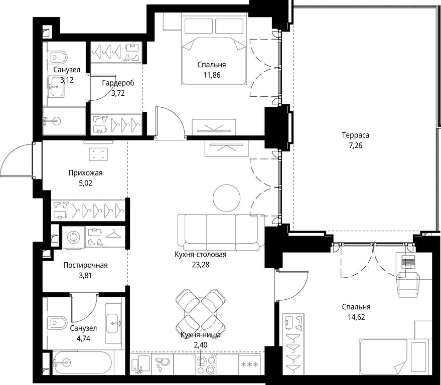 2-BD Apartment Sale, 79.83 sq. m. at City Bay, Volokolamskoye Highway, 95с3, Moscow, Russia #1 2-BD Apartment Sale, 79.83 sq. m. at City Bay, Volokolamskoye Highway, 95с3, Moscow, Russia #1