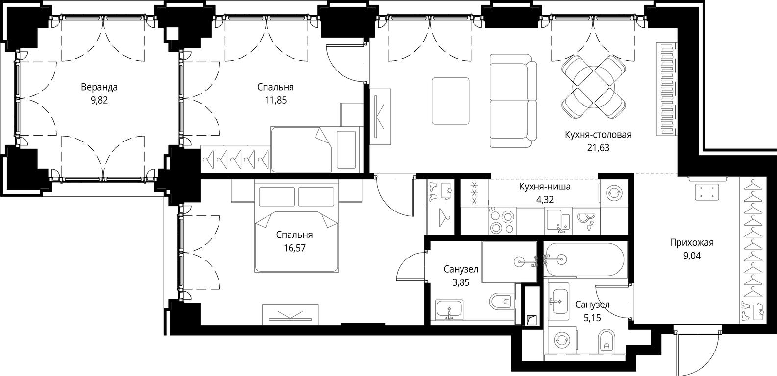 2-BD Apartment Sale, 82.23 sq. m. at City Bay, Volokolamskoye Highway, 95с3, Moscow, Russia #1 2-BD Apartment Sale, 82.23 sq. m. at City Bay, Volokolamskoye Highway, 95с3, Moscow, Russia #1