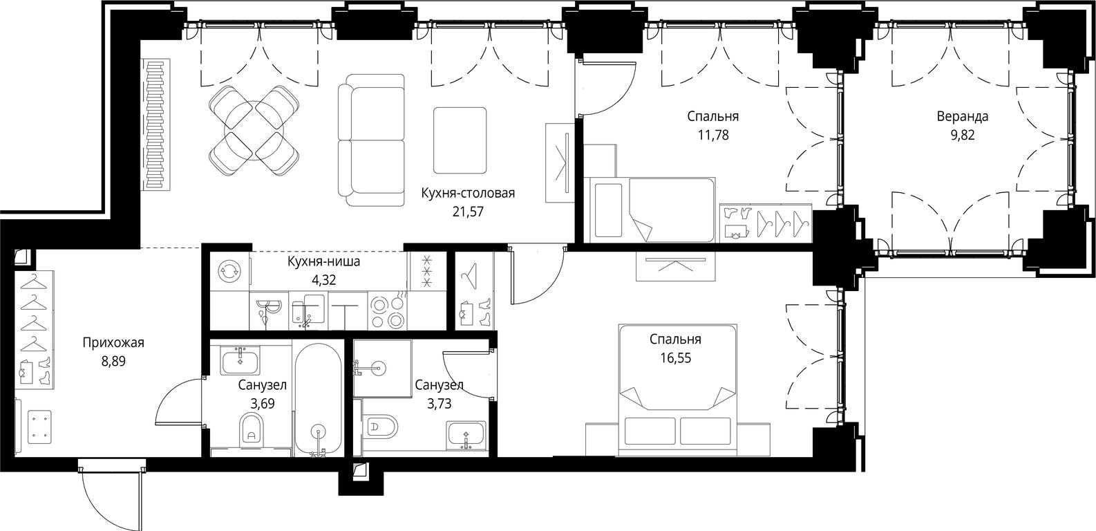 2-BD Apartment Sale, 80.35 sq. m. at City Bay, Volokolamskoye Highway, 95с3, Moscow, Russia #1 2-BD Apartment Sale, 80.35 sq. m. at City Bay, Volokolamskoye Highway, 95с3, Moscow, Russia #1