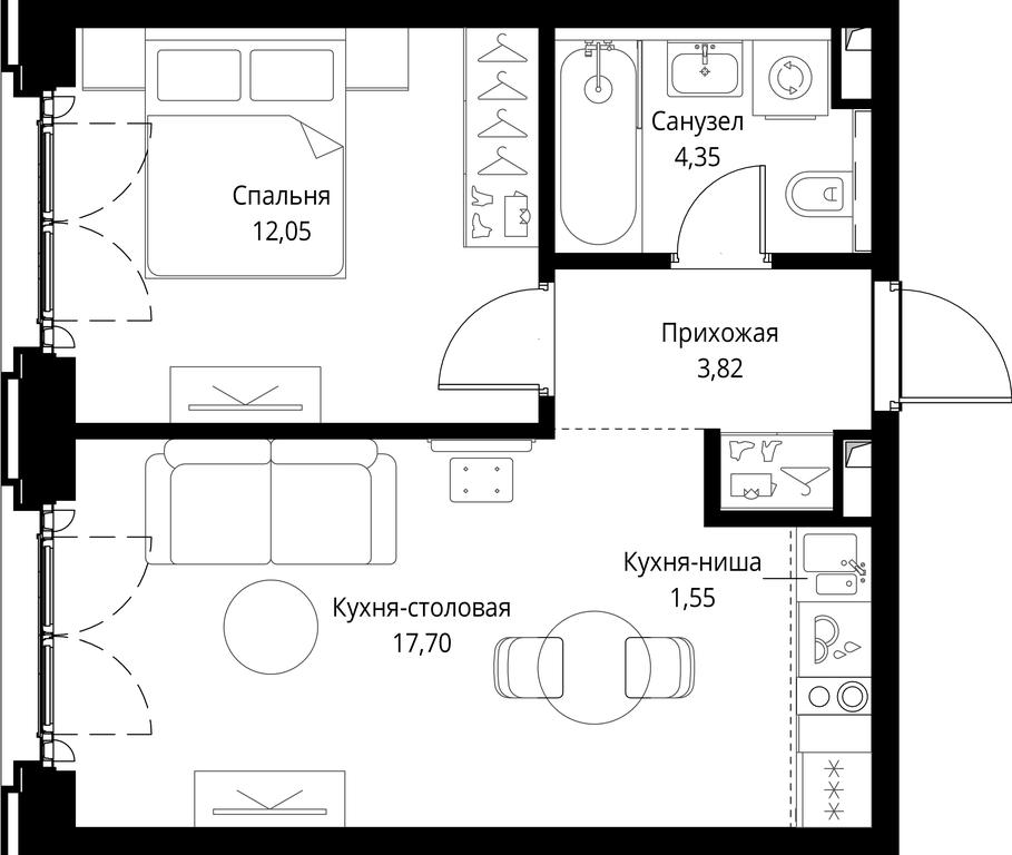 1-BD Apartment Sale, 39.47 sq. m. at City Bay, Volokolamskoye Highway, 95с3, Moscow, Russia #1 1-BD Apartment Sale, 39.47 sq. m. at City Bay, Volokolamskoye Highway, 95с3, Moscow, Russia #1