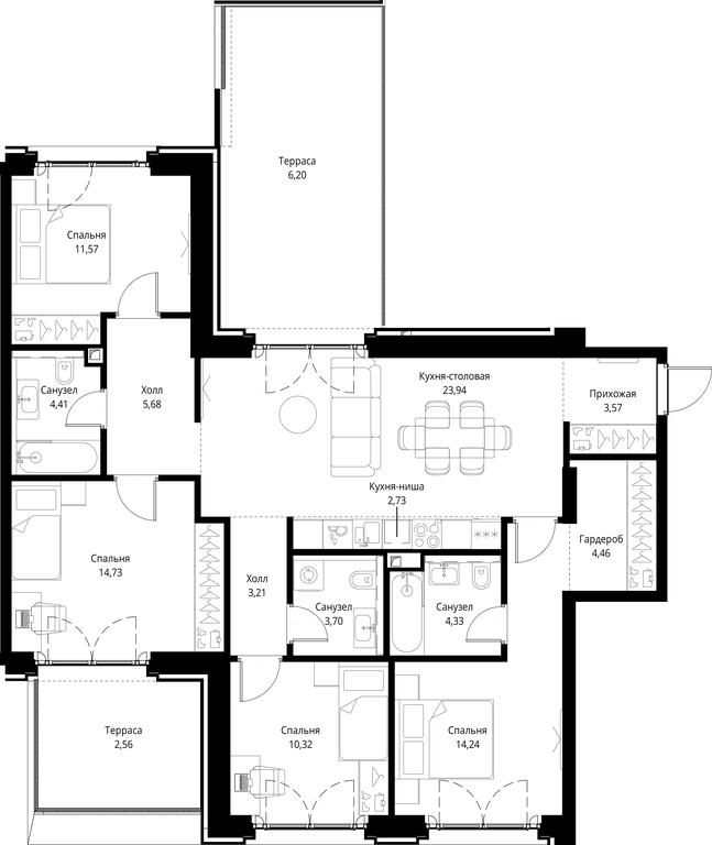4-BD Apartment Sale, 115.65 sq. m. at City Bay, Volokolamskoye Highway, 95с3, Moscow, Russia #1 4-BD Apartment Sale, 115.65 sq. m. at City Bay, Volokolamskoye Highway, 95с3, Moscow, Russia #1