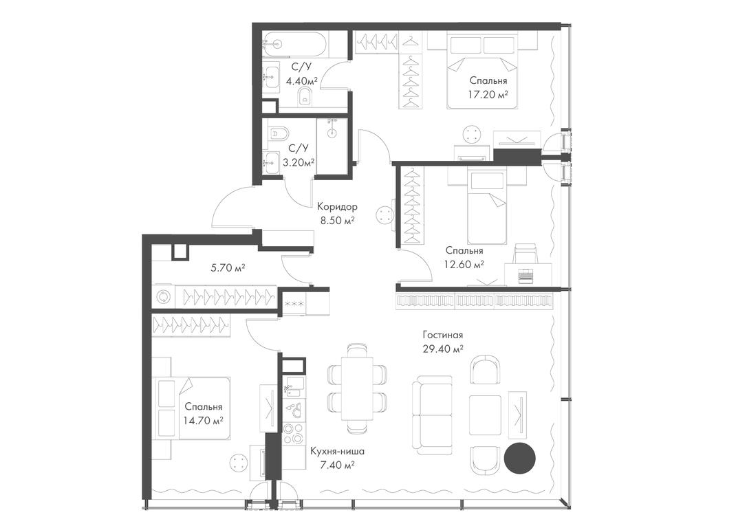 3-BD Apartment Sale, 103.1 sq. m. at Slava, Leningradskiy Avenue, 8с10, Moscow, Russia #2 3-BD Apartment Sale, 103.1 sq. m. at Slava, Leningradskiy Avenue, 8с10, Moscow, Russia #2