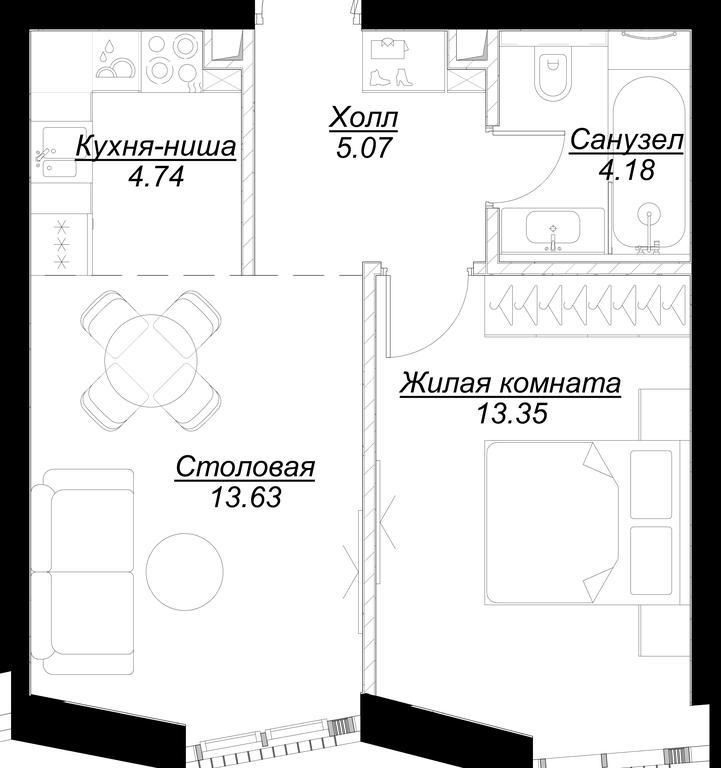 1-BD Apartment Sale, 41.99平方米 at Mod, 4th Maryinoy Roschi Street, 12с9, Moscow, Russia #1 1-BD Apartment Sale, 41.99平方米 at Mod, 4th Maryinoy Roschi Street, 12с9, Moscow, Russia #1