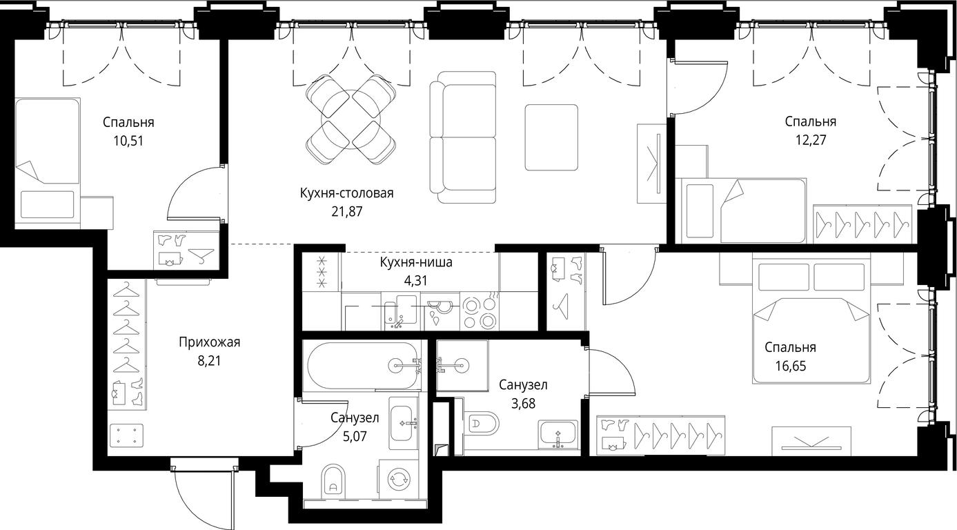 3-BD Apartment Sale, 82.57平方米 at City Bay, Volokolamskoye Highway, 95с3, Moscow, Russia #1 3-BD Apartment Sale, 82.57平方米 at City Bay, Volokolamskoye Highway, 95с3, Moscow, Russia #1