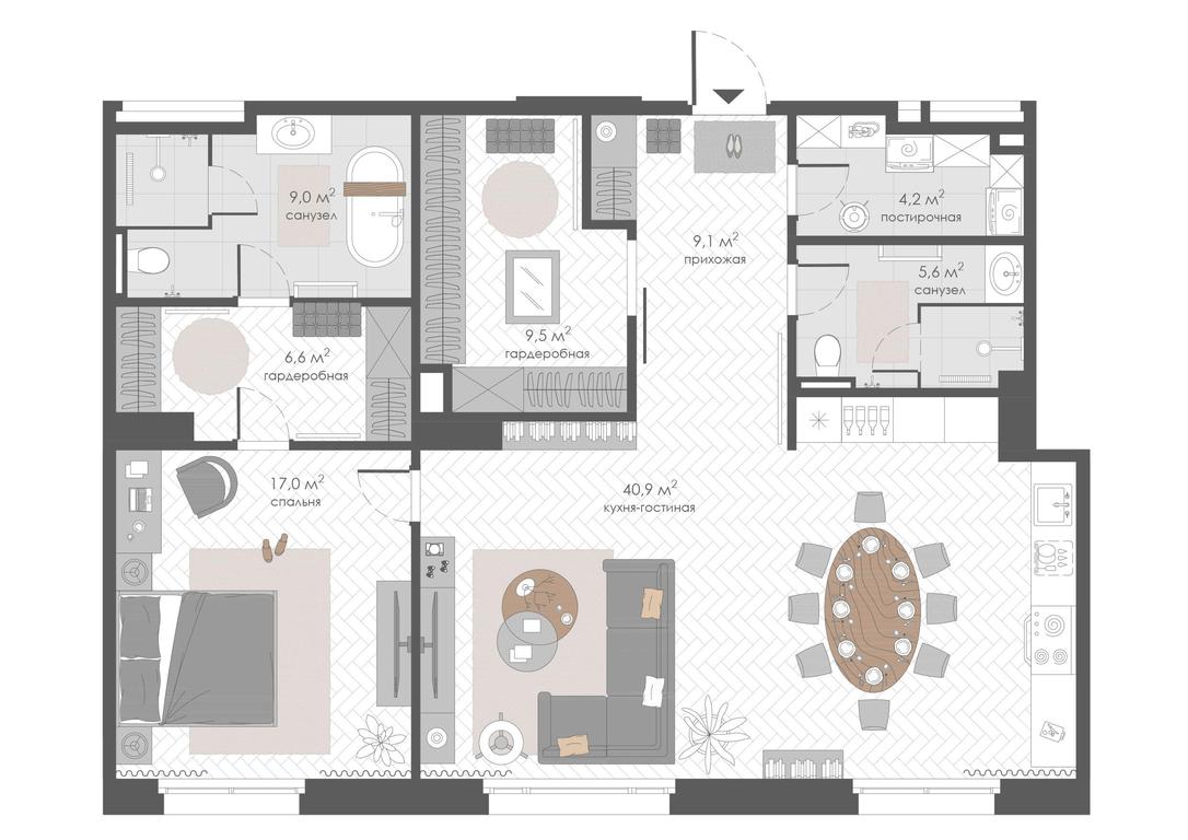1-BD Apartment Sale, 101.91 sq. m. at Khamovniki 12, 1st Truzhenikov Lane, 12, Moscow, Russia #1 1-BD Apartment Sale, 101.91 sq. m. at Khamovniki 12, 1st Truzhenikov Lane, 12, Moscow, Russia #1