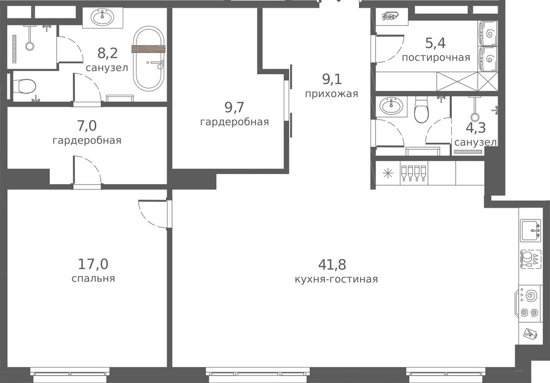 1-BD Apartment Sale, 101.91 sq. m. at Khamovniki 12, 1st Truzhenikov Lane, 12, Moscow, Russia #2 1-BD Apartment Sale, 101.91 sq. m. at Khamovniki 12, 1st Truzhenikov Lane, 12, Moscow, Russia #2