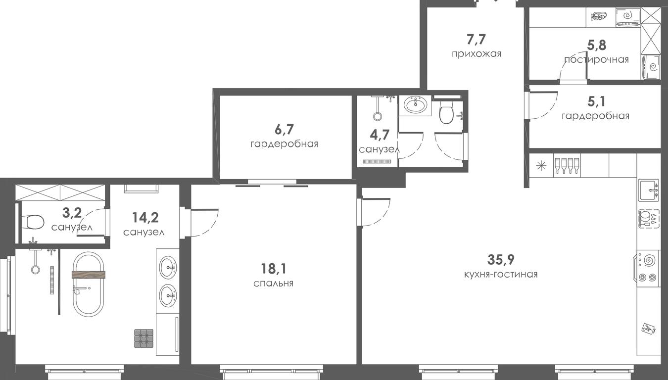 1-BD Apartment Sale, 100.75 sq. m. at Khamovniki 12, 1st Truzhenikov Lane, 12, Moscow, Russia #2 1-BD Apartment Sale, 100.75 sq. m. at Khamovniki 12, 1st Truzhenikov Lane, 12, Moscow, Russia #2