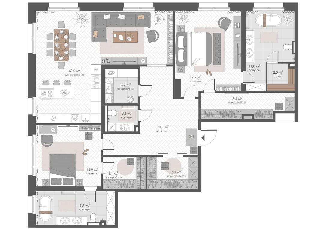 2-BD Apartment Sale, 147.05 sq. m. at Khamovniki 12, 1st Truzhenikov Lane, 12, Moscow, Russia #1 2-BD Apartment Sale, 147.05 sq. m. at Khamovniki 12, 1st Truzhenikov Lane, 12, Moscow, Russia #1