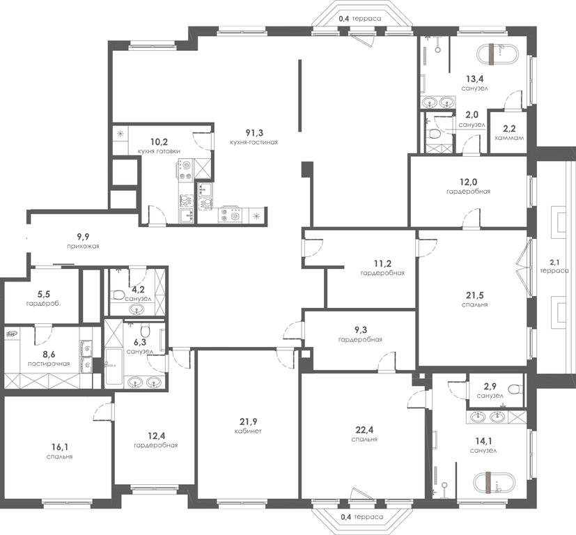 3-BD Apartment Sale, 300.96平方米 at Khamovniki 12, 1st Truzhenikov Lane, 12, Moscow, Russia #2 3-BD Apartment Sale, 300.96平方米 at Khamovniki 12, 1st Truzhenikov Lane, 12, Moscow, Russia #2