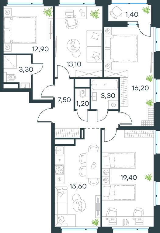 3-BD Apartment Sale, 93.9平方米 at Gorod V lesu, Gorod V Lesu Residential Complex, Village of Otradnoye, Krasnogorsk Urban District, Moscow Region, Russia #2 3-BD Apartment Sale, 93.9平方米 at Gorod V lesu, Gorod V Lesu Residential Complex, Village of Otradnoye, Krasnogorsk Urban District, Moscow Region, Russia #2