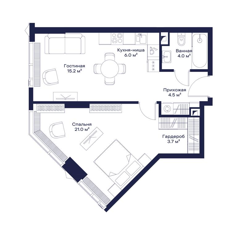 1-BD Apartment Sale, 54.79 sq. m. at Jois, 3rd Silikatny Drive, 10, Moscow, Russia #1 1-BD Apartment Sale, 54.79 sq. m. at Jois, 3rd Silikatny Drive, 10, Moscow, Russia #1