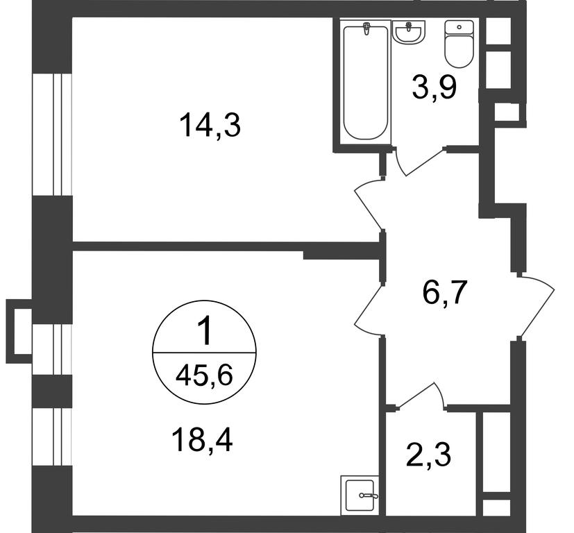 Apartment Sale, 45.6平方米 at Pervyi Moskovskiy, ulitsa Bianki, 1, Moskovskiy, Moscow, Russia #2 Apartment Sale, 45.6平方米 at Pervyi Moskovskiy, ulitsa Bianki, 1, Moskovskiy, Moscow, Russia #2