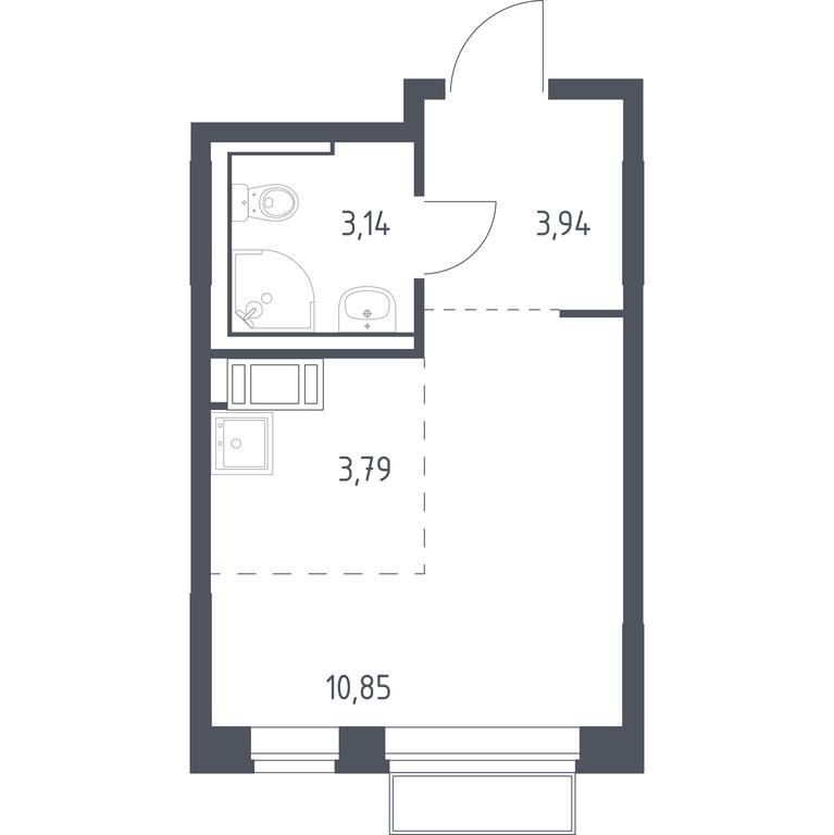Apartment Sale, 21.72平方米 at Tomilino Park, 1-y kvartal, posyolok Zhilino-1, Lubertsy City District, Moscow Region, Russia #1 Apartment Sale, 21.72平方米 at Tomilino Park, 1-y kvartal, posyolok Zhilino-1, Lubertsy City District, Moscow Region, Russia #1