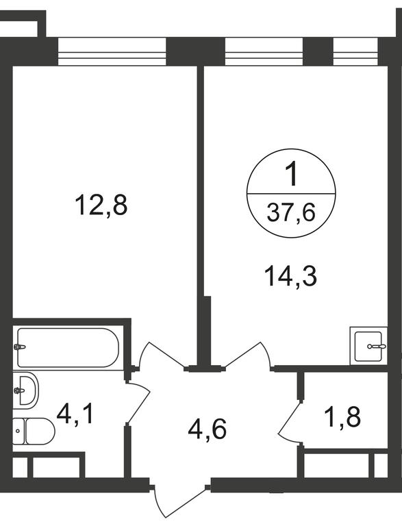 Apartment Sale, 37.6平方米 at Pervyi Moskovskiy, ulitsa Bianki, 1, Moskovskiy, Moscow, Russia #1