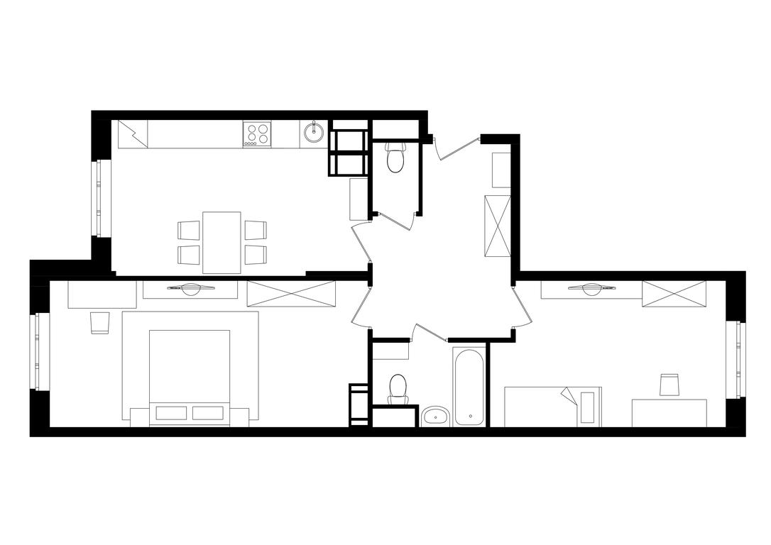 2-BD Apartment Sale, 67平方米 at Kvartal Nekrasovka, Nedorubova Street, 28, Moscow, Russia #1