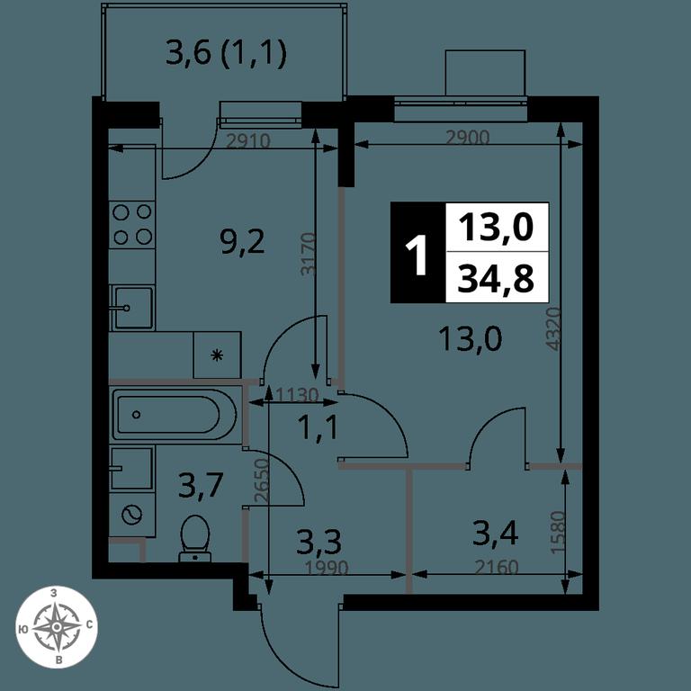 1-BD Apartment Sale, 34.8 sq. m. at Pervy Sheremetevskij, Komsomolskaya Street, 16, Khimki, Moscow Region, Russia #1 1-BD Apartment Sale, 34.8 sq. m. at Pervy Sheremetevskij, Komsomolskaya Street, 16, Khimki, Moscow Region, Russia #1