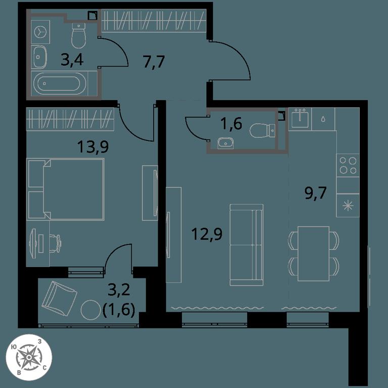 2-BD Apartment Sale, 50.8 sq. m. at Pervy Donskoj, zhiloy mikrorayon Sapronovo, derevnya Sapronovo, Leninskiy City District, Moscow Region, Russia #1 2-BD Apartment Sale, 50.8 sq. m. at Pervy Donskoj, zhiloy mikrorayon Sapronovo, derevnya Sapronovo, Leninskiy City District, Moscow Region, Russia #1