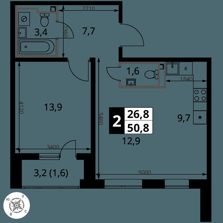 2-BD Apartment Sale, 50.8 sq. m. at Pervy Donskoj, zhiloy mikrorayon Sapronovo, derevnya Sapronovo, Leninskiy City District, Moscow Region, Russia #2 2-BD Apartment Sale, 50.8 sq. m. at Pervy Donskoj, zhiloy mikrorayon Sapronovo, derevnya Sapronovo, Leninskiy City District, Moscow Region, Russia #2