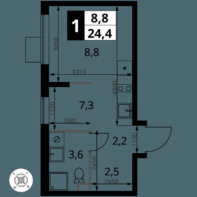 Apartment Sale, 24.4 sq. m. at Pervy Sheremetevskij, Komsomolskaya Street, 16, Khimki, Moscow Region, Russia #1 Apartment Sale, 24.4 sq. m. at Pervy Sheremetevskij, Komsomolskaya Street, 16, Khimki, Moscow Region, Russia #1