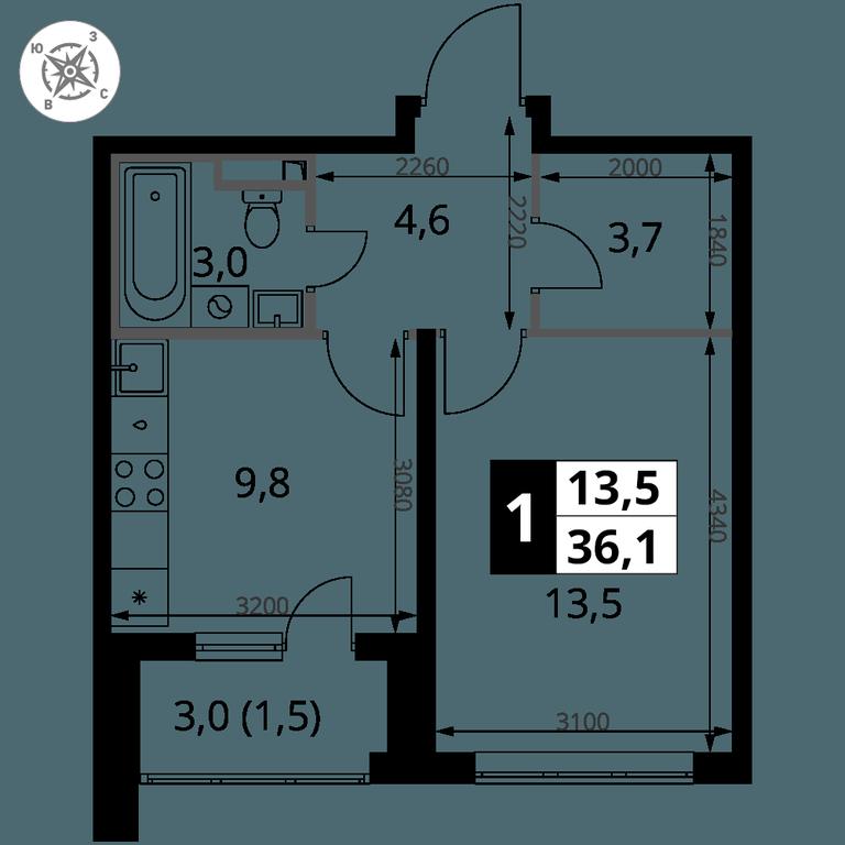 1-BD Apartment Sale, 36.1 sq. m. at Pervy Donskoj, zhiloy mikrorayon Sapronovo, derevnya Sapronovo, Leninskiy City District, Moscow Region, Russia #2 1-BD Apartment Sale, 36.1 sq. m. at Pervy Donskoj, zhiloy mikrorayon Sapronovo, derevnya Sapronovo, Leninskiy City District, Moscow Region, Russia #2