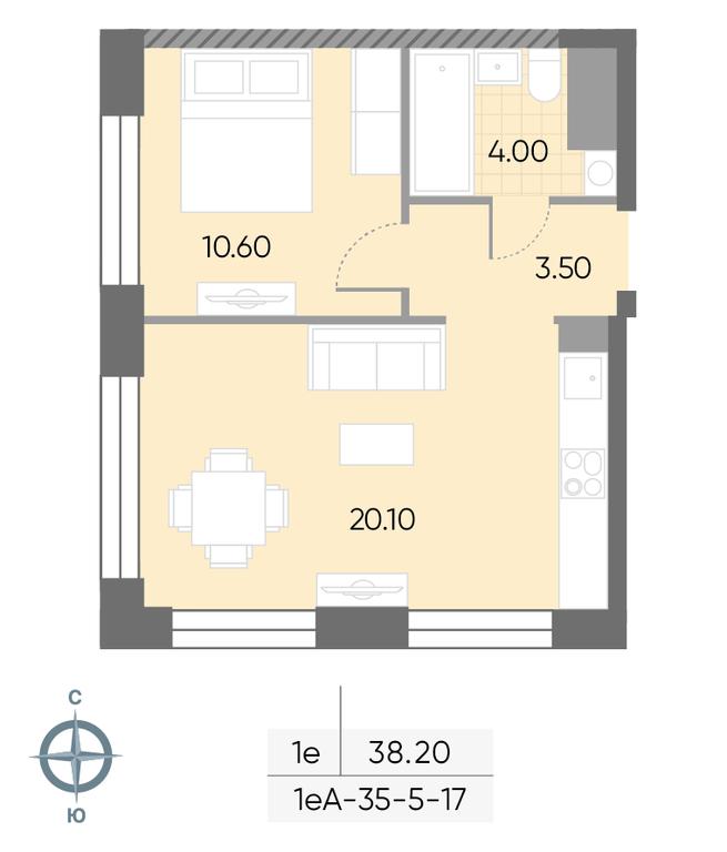 1-BD Apartment Sale, 38.2 sq. m. at Wave, Borisovskye Prudy Street, 1Б, Moscow, Russia #2 1-BD Apartment Sale, 38.2 sq. m. at Wave, Borisovskye Prudy Street, 1Б, Moscow, Russia #2