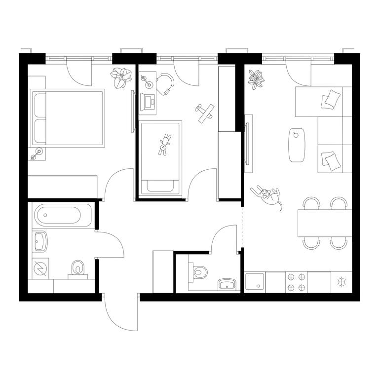 2-BD Apartment Sale, 50.7 sq. m. at Irtyshskiy Kvartal, 2nd Irtyshsky Drive, Moscow, Russia #2