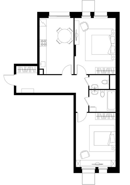 2-BD Apartment Sale, 68.6 sq. m. at Peredelkino Blizhnee, Korneya Chukovskogo Street, 1, Vnukovskoye Settlement, Moscow, Russia #1