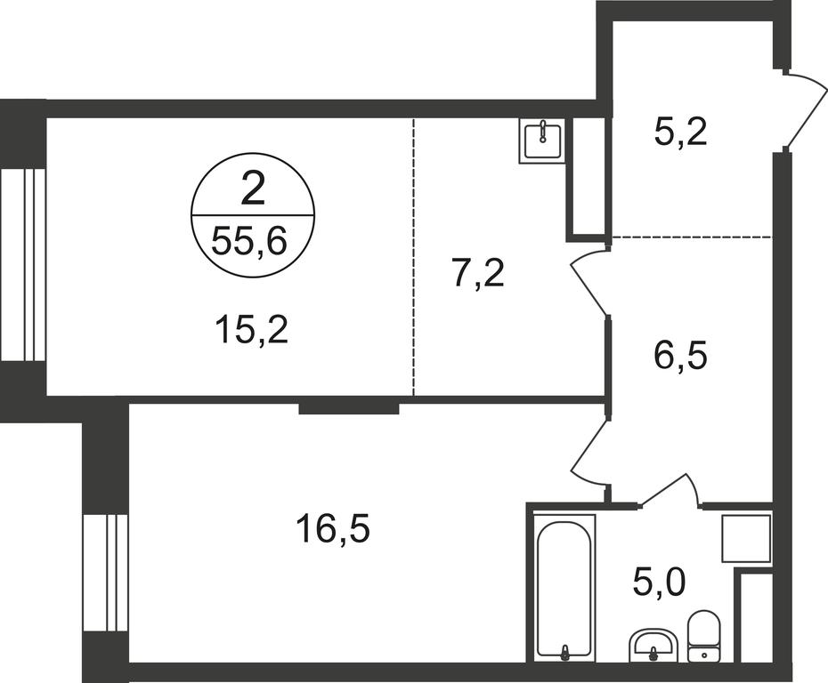 2-BD Apartment Sale, 55.6平方米 at Pervyi Moskovskiy, ulitsa Bianki, 1, Moskovskiy, Moscow, Russia #2 2-BD Apartment Sale, 55.6平方米 at Pervyi Moskovskiy, ulitsa Bianki, 1, Moskovskiy, Moscow, Russia #2