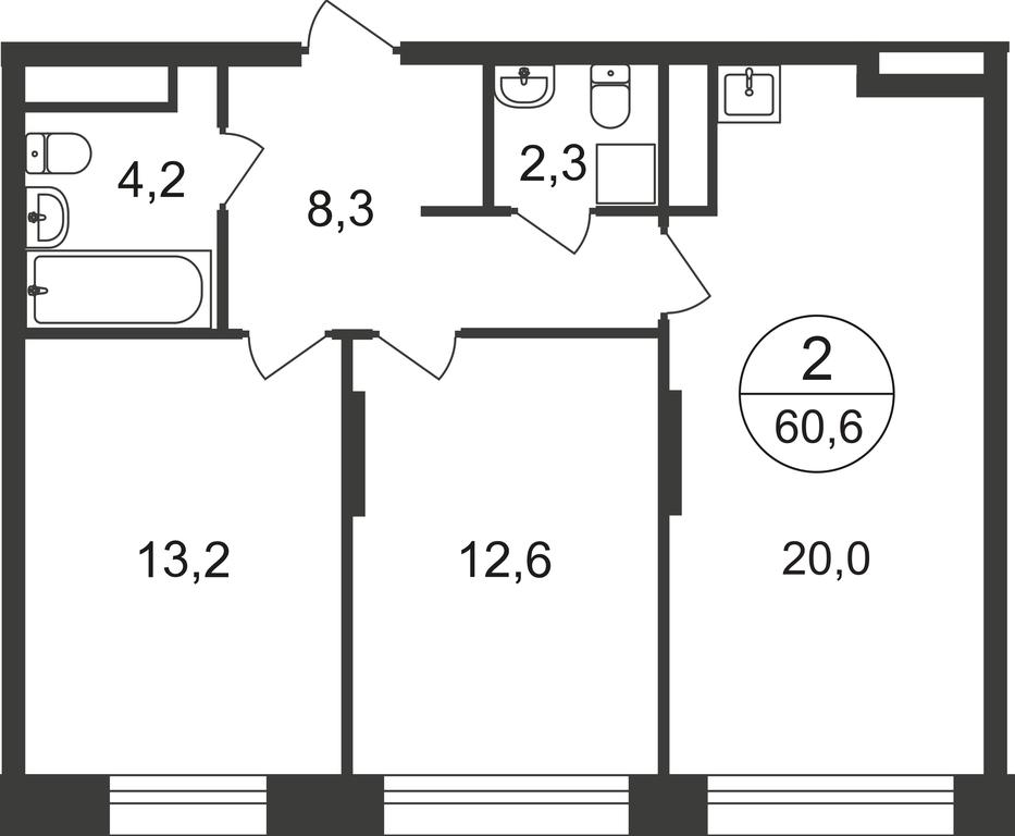 2-BD Apartment Sale, 60.6平方米 at Pervyi Moskovskiy, ulitsa Bianki, 1, Moskovskiy, Moscow, Russia #1 2-BD Apartment Sale, 60.6平方米 at Pervyi Moskovskiy, ulitsa Bianki, 1, Moskovskiy, Moscow, Russia #1