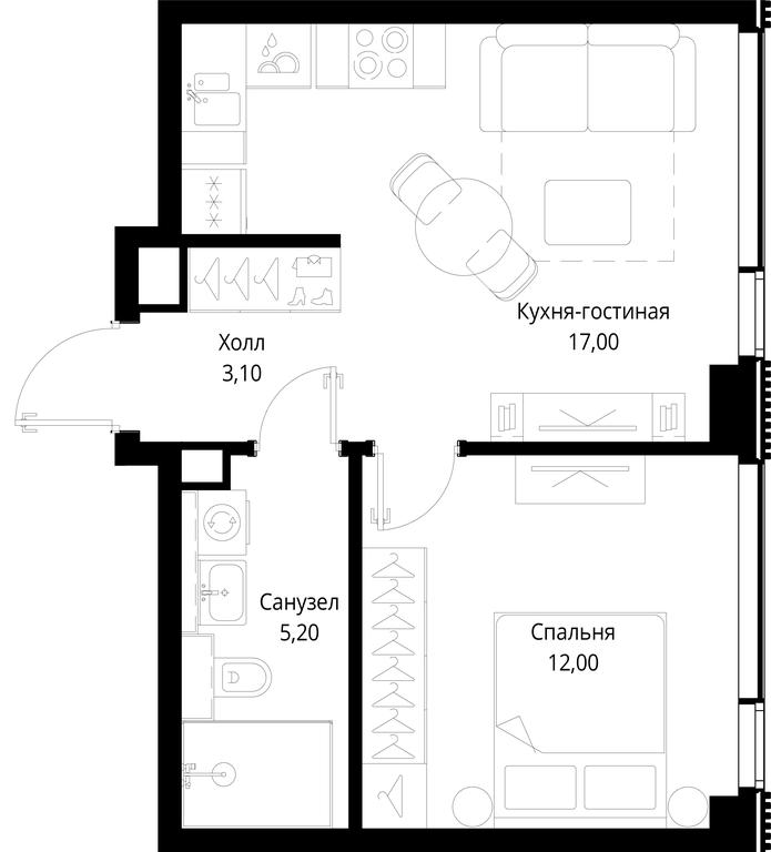 1-BD Apartment Sale, 37.3 sq. m. at Multikvartal CITYZEN, Vishnyovaya Street, Moscow, Russia #1 1-BD Apartment Sale, 37.3 sq. m. at Multikvartal CITYZEN, Vishnyovaya Street, Moscow, Russia #1
