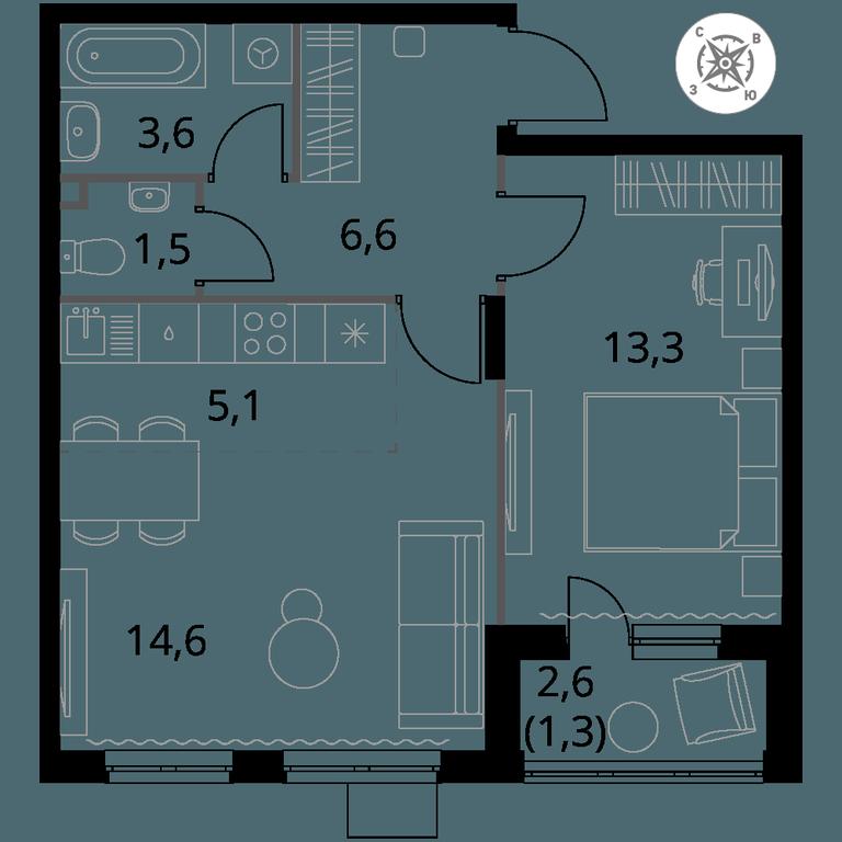2-BD Apartment Sale, 46 sq. m. at Pervy Donskoj, zhiloy mikrorayon Sapronovo, derevnya Sapronovo, Leninskiy City District, Moscow Region, Russia #1 2-BD Apartment Sale, 46 sq. m. at Pervy Donskoj, zhiloy mikrorayon Sapronovo, derevnya Sapronovo, Leninskiy City District, Moscow Region, Russia #1