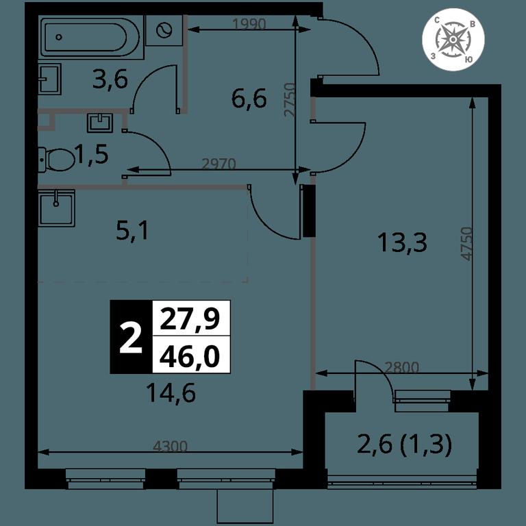 2-BD Apartment Sale, 46 sq. m. at Pervy Donskoj, zhiloy mikrorayon Sapronovo, derevnya Sapronovo, Leninskiy City District, Moscow Region, Russia #2 2-BD Apartment Sale, 46 sq. m. at Pervy Donskoj, zhiloy mikrorayon Sapronovo, derevnya Sapronovo, Leninskiy City District, Moscow Region, Russia #2