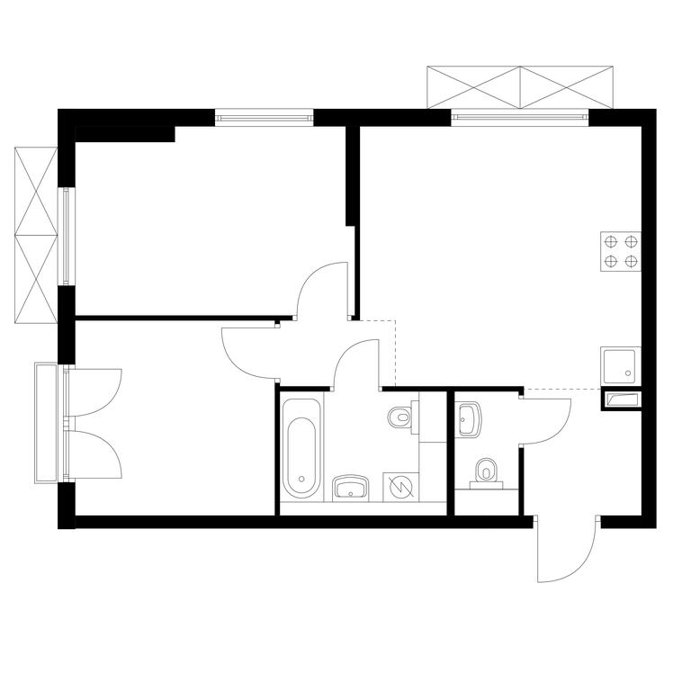 2-BD Apartment Sale, 47.5 sq. m. at Ilinskie Luga, Zapovednaya Street, 1, posyolok Ilyinskoye-Usovo, Krasnogorsk City District, Moscow Region, Russia #1