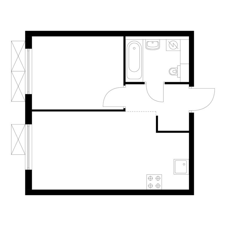 1-BD Apartment Sale, 36平方米 at Ilinskie Luga, Zapovednaya Street, 1, posyolok Ilyinskoye-Usovo, Krasnogorsk City District, Moscow Region, Russia #1