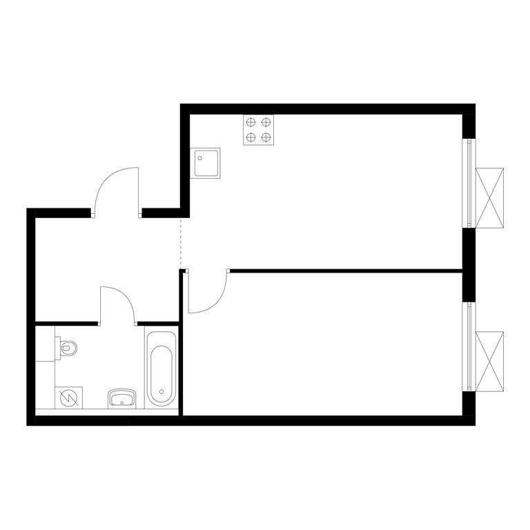 1-BD Apartment Sale, 43.9平方米 at Ilinskie Luga, Zapovednaya Street, 1, posyolok Ilyinskoye-Usovo, Krasnogorsk City District, Moscow Region, Russia #1